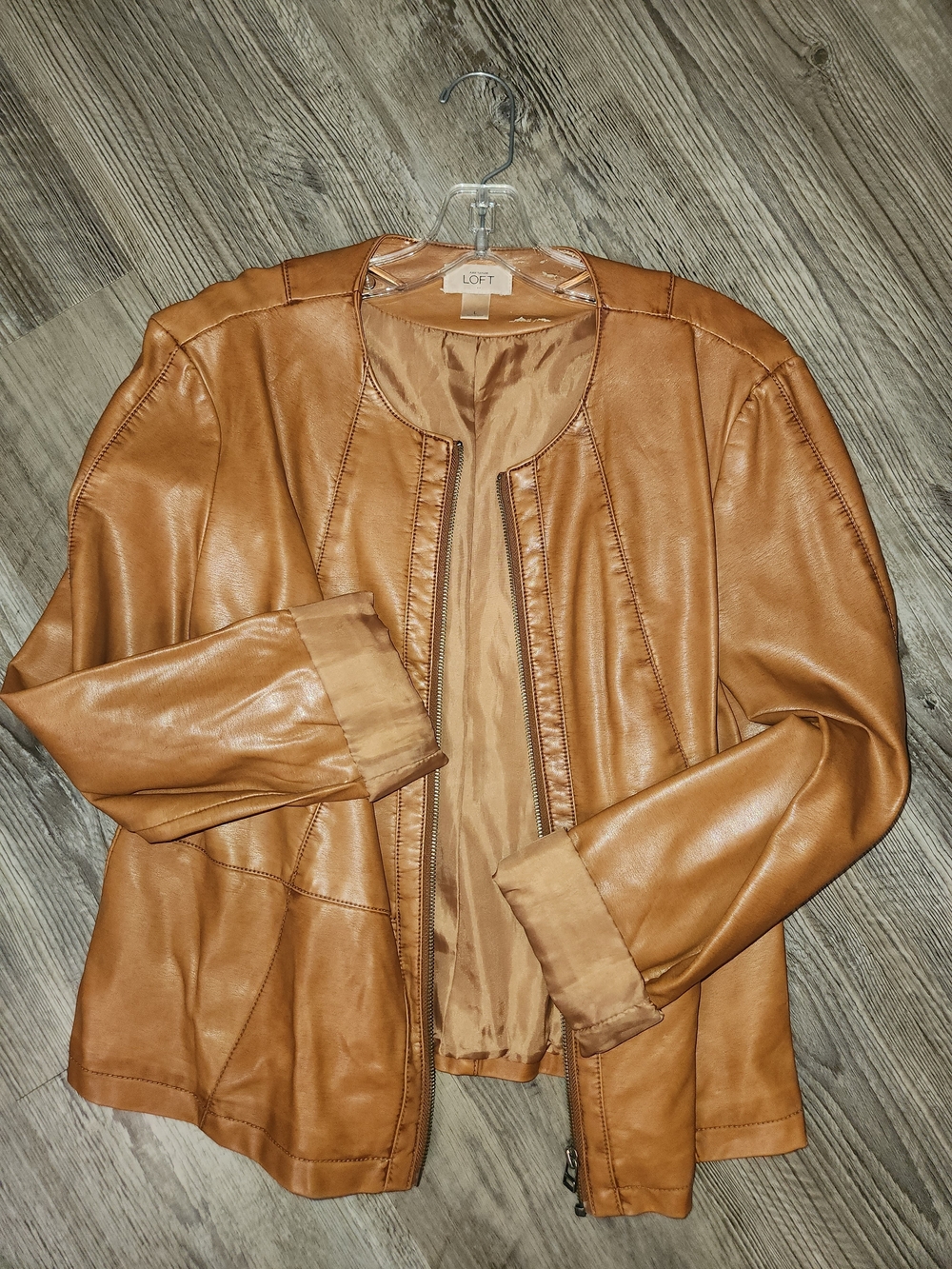 LOFT Leather Jacket in Cognac Brown
